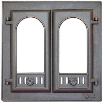 Дверка каминная со стеклом Везувий 410/410